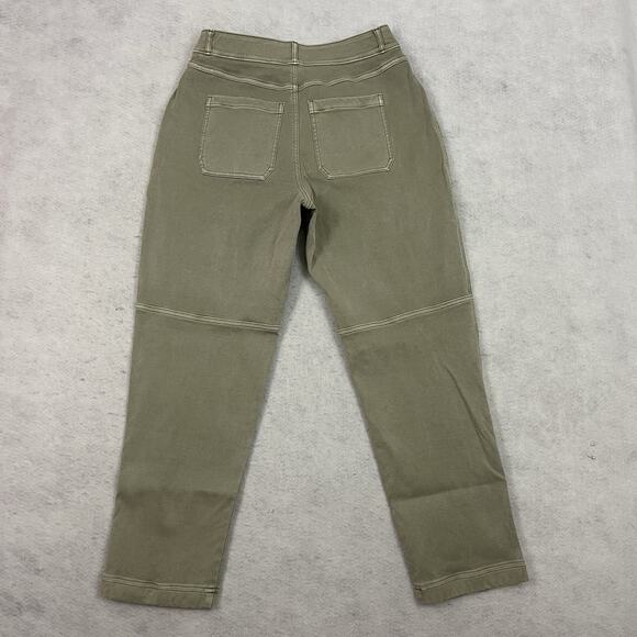 Spanx Patch Pocket Twill Straight Pull-On Seamed Pants Olive Oil Size L Large - Picture 4 of 12